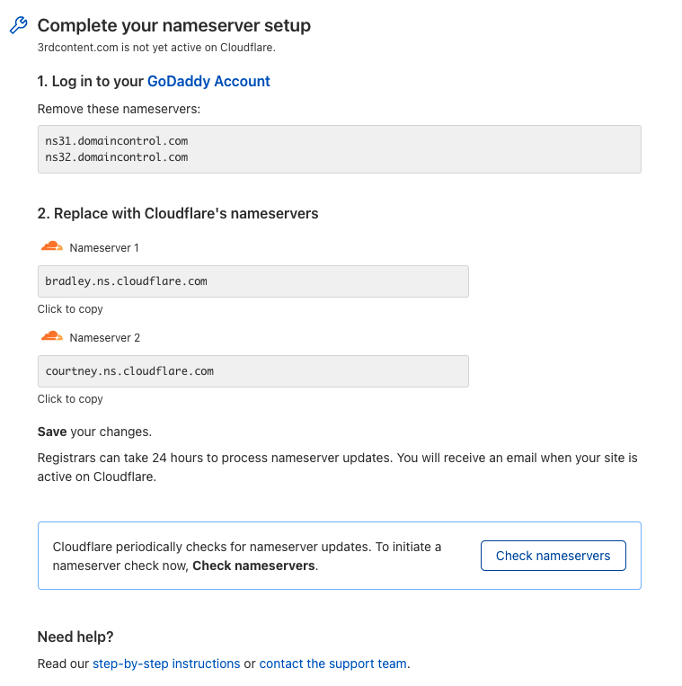 Cloudflare nameserver újra ellenőrzése